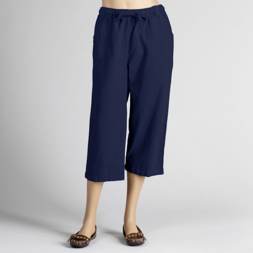 Laura Scott Womens Petite Drawstring Waist Capris
