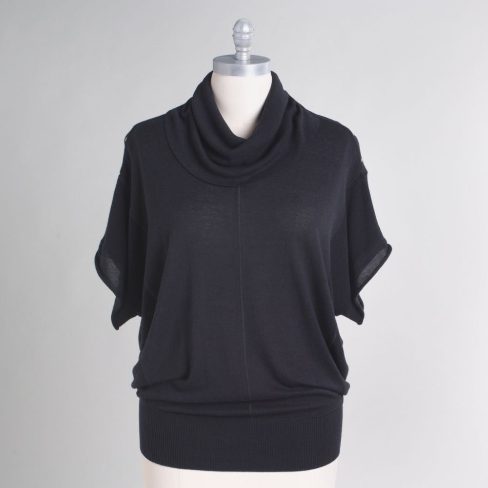 Beverly Drive Women's Plus Dolman Sleeve Cowlneck Sweater