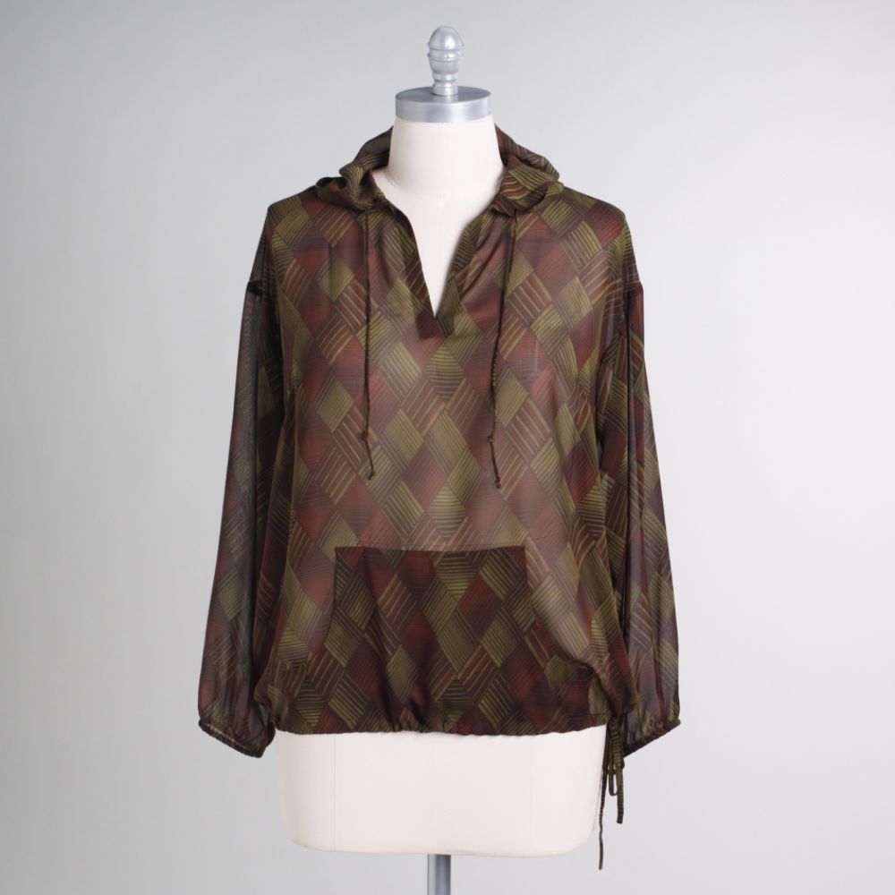 Beverly Drive Women's Plus Chiffon Hoodie