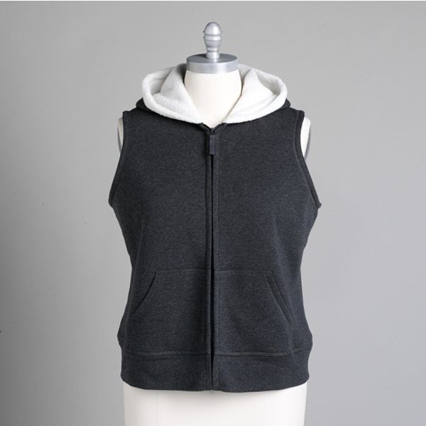 Laura Scott Women's Hooded Sherpa Vest - Plus