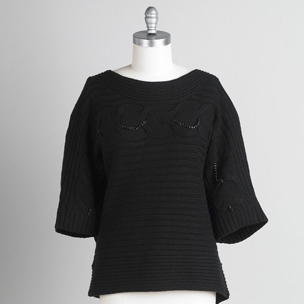 Apostrophe Women's Chunky Cable Knit Sweater - Plus