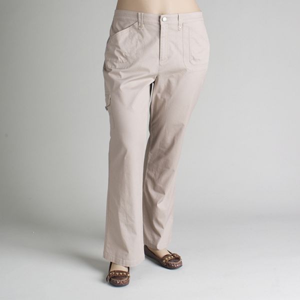 Gloria Vanderbilt Women's Plus Elastic Waist Cargo Pant