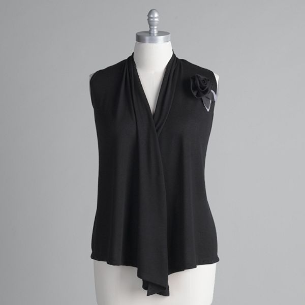 Beverly Drive Women's Plus Sleeveless Open Front Cardigan