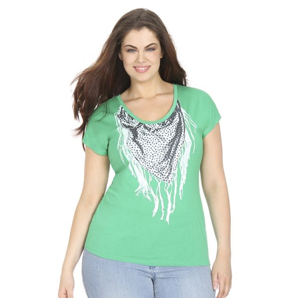 Uk Style By French Connection Women's Plus Scarf Graphic Tee