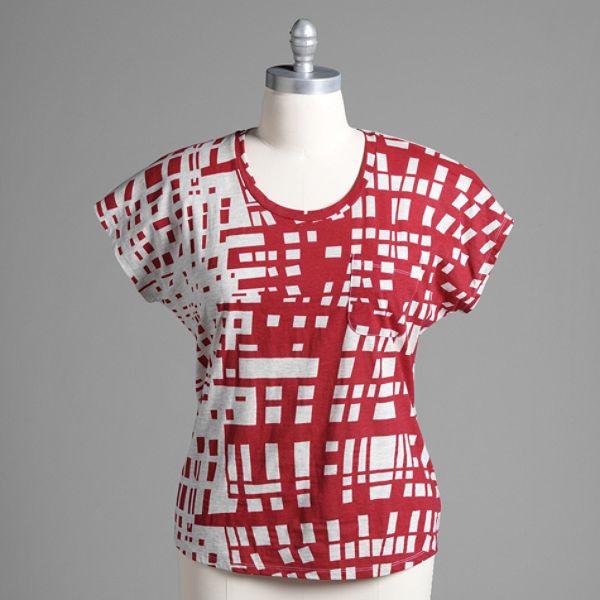 American Star Women's Plus Geometric Print Tee