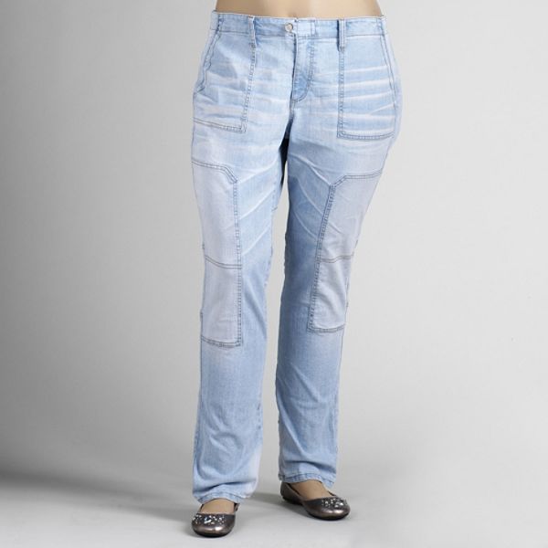 Beverly Drive Women's Plus Super Light Faded Jeans