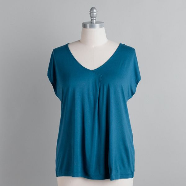 American Star Women's Plus Short Sleeve V-neck Tee
