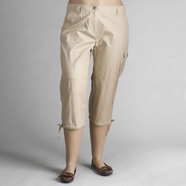 Laura Scott Women's Plus Cropped Cargo Pants