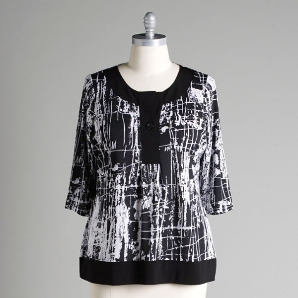Beverly Drive Women's Plus Banded Scoopneck Top