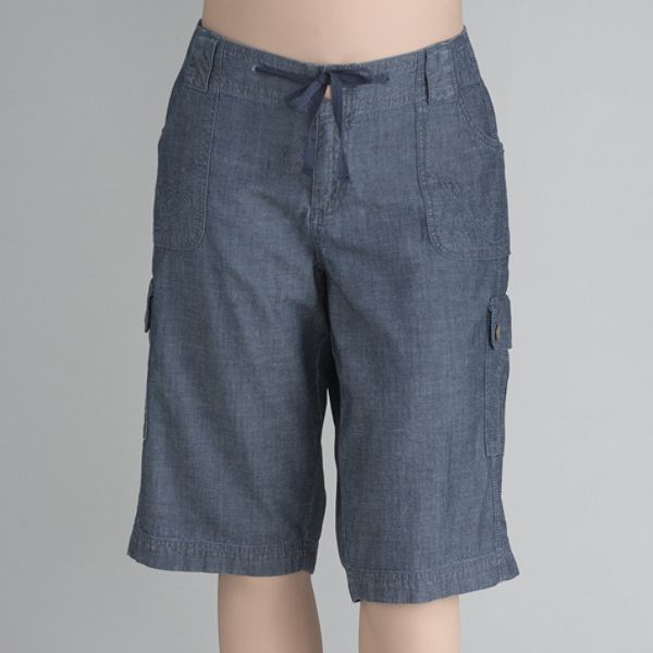 Beverly Drive Women's Plus Denim Cargo Shorts