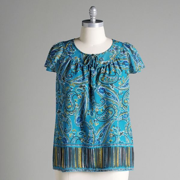Beverly Drive Women's Plus Flutter Sleeve Peasant Top