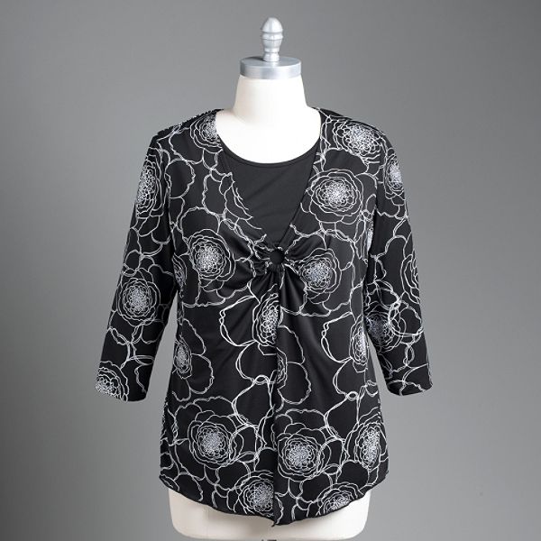 Sag Harbor Women's Plus Layered Look Top