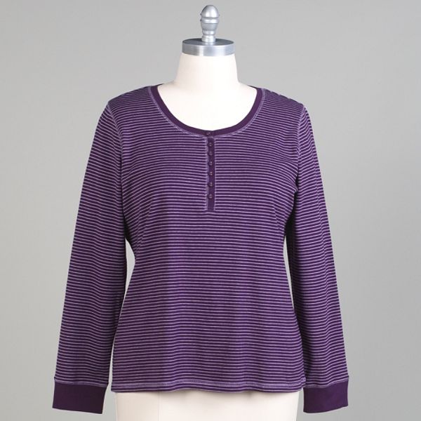 Laura Scott Women's Long Sleeve Henley - Plus
