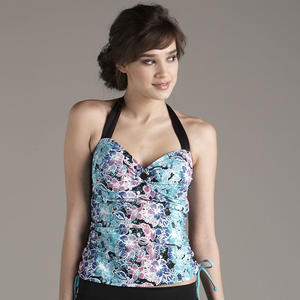 Joe Boxer Danielle Ruched Tankini Halter Top