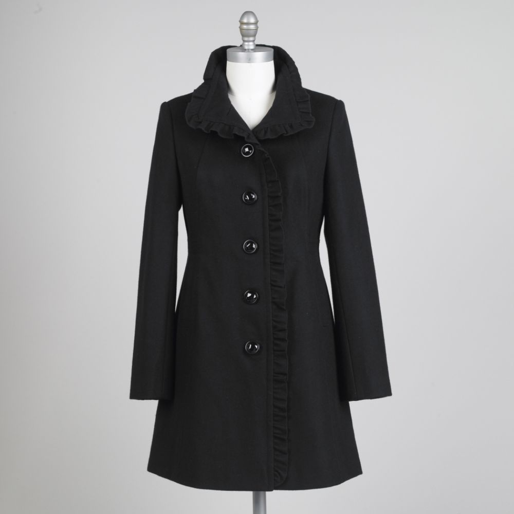 Covington Women's Ruffle Trimmed Wool Coat