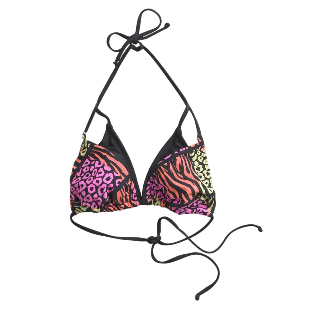Joe Boxer Junior's Neon Animal Print Double Cup Bikini Top