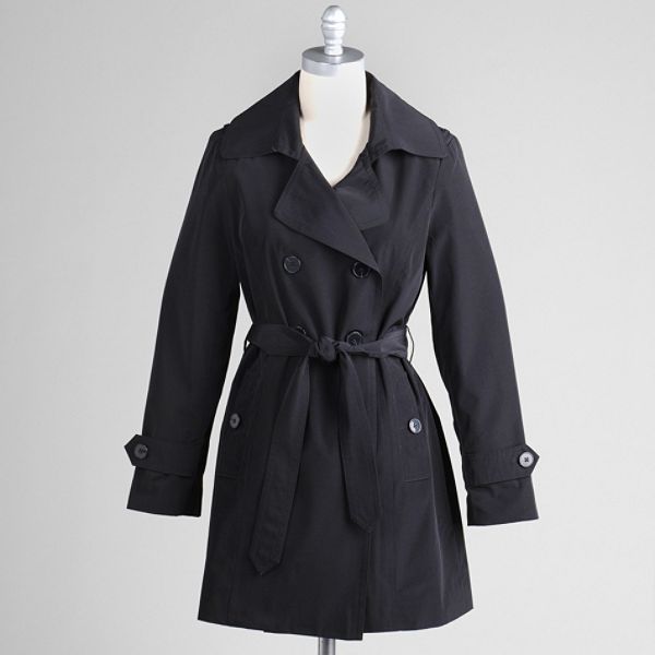 Laura Scott Women's Plus Double Breasted Trench Coat