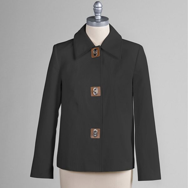 Laura Scott Women's Plus Fashion Jacket With Turnbuckle Closures