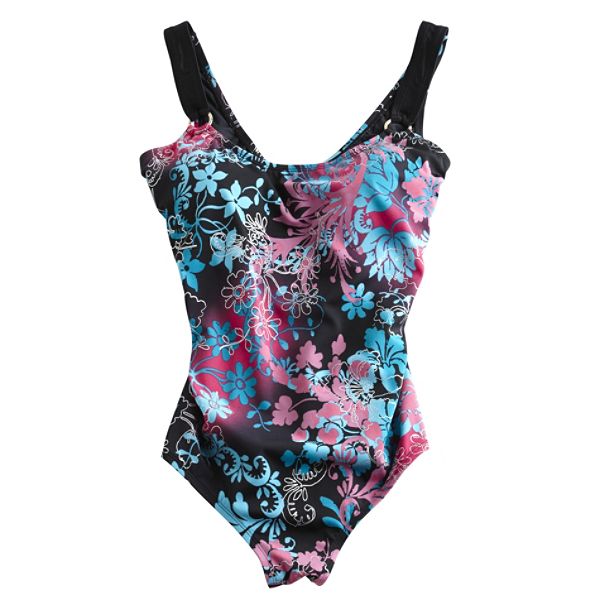 Tropical Escape Women's Plus Floral Print One-piece Swim Suit