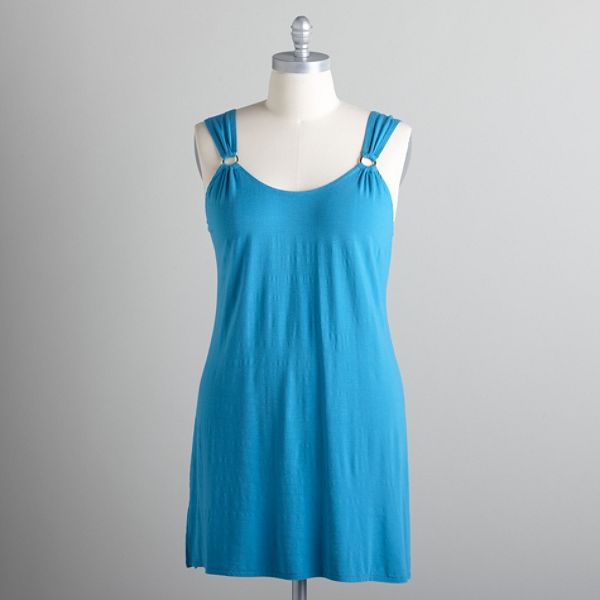 Tropical Escape Women's Plus Double Ring Swim Cover Up