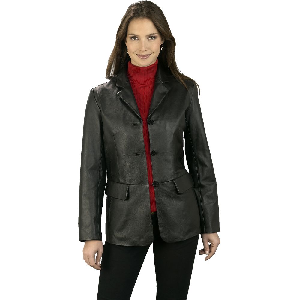 Excelled Women's Leather Blazer