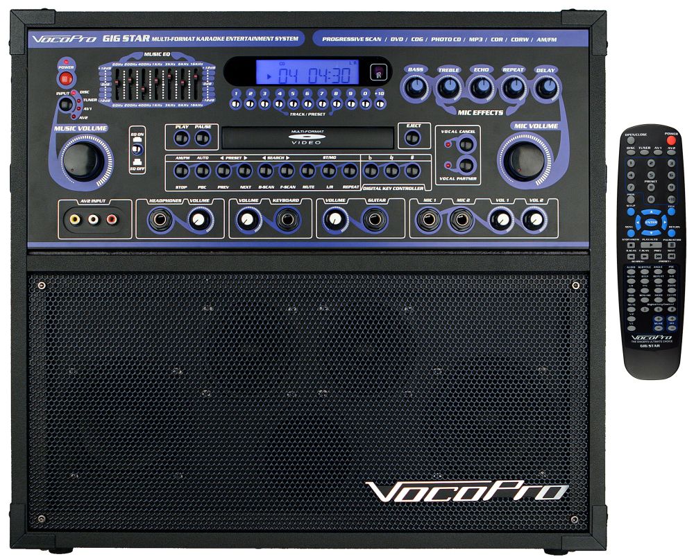Voco Pro Gig Star Professional All-in-One CD Karaoke System with Voice Cancellation