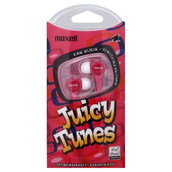  Earbuds  Small Ears on Love Them   Maxell   Juicy Tunes Ear Buds  Red  1 Pair   Mysears