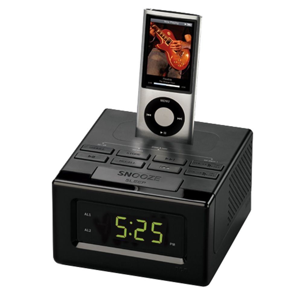 RCA Clock Radio Docking Station for iPhone and iPod - Black