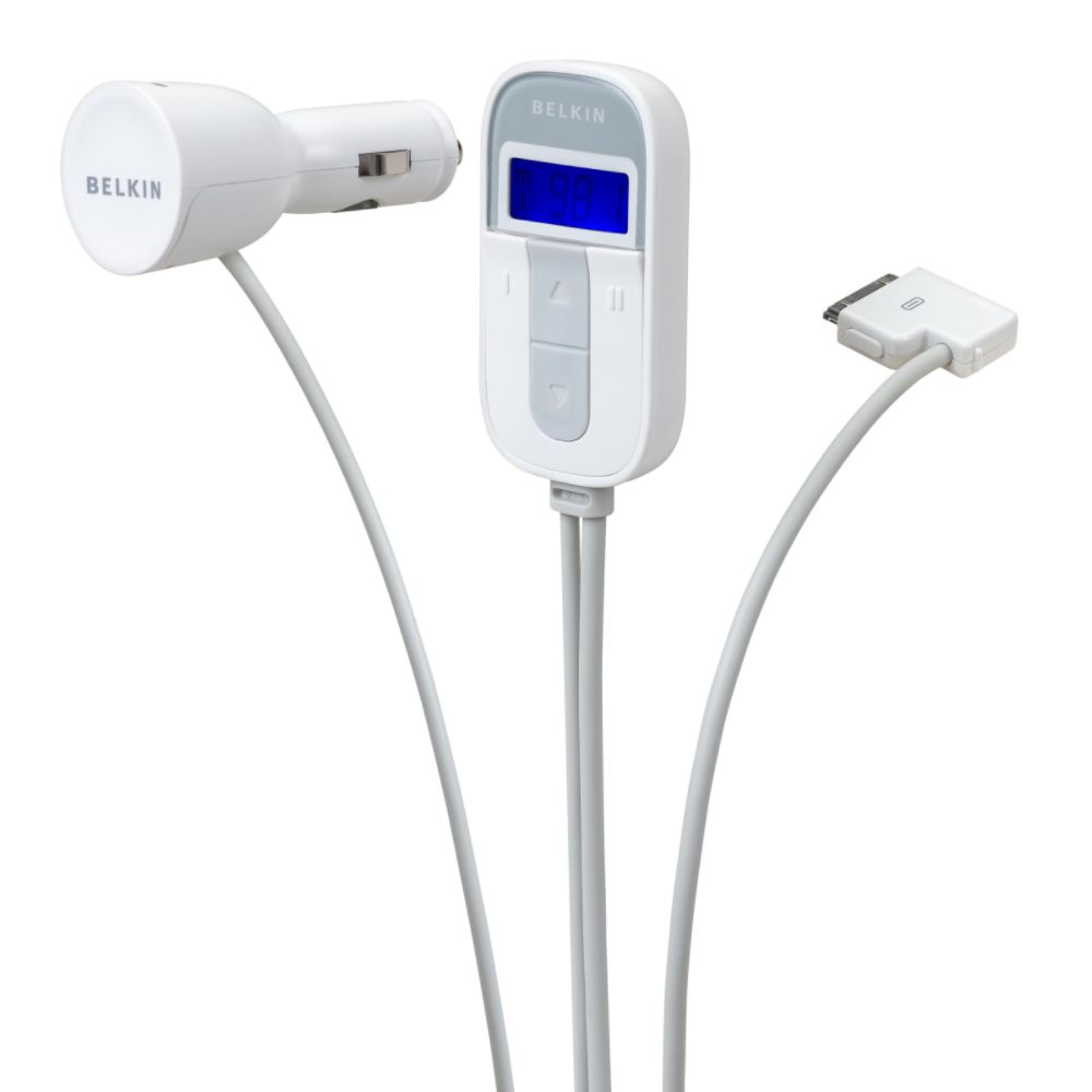 Belkin TuneCast Auto FM Transmitter, White