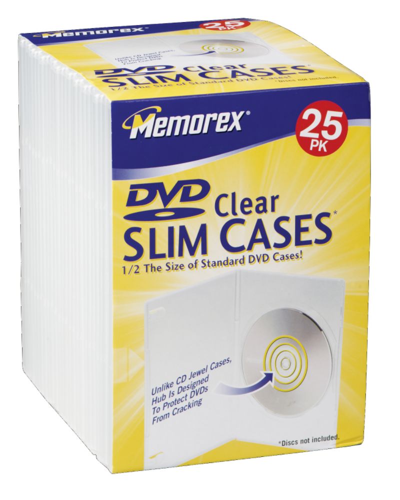Memorex Slim DVD Storage Cases, Clear