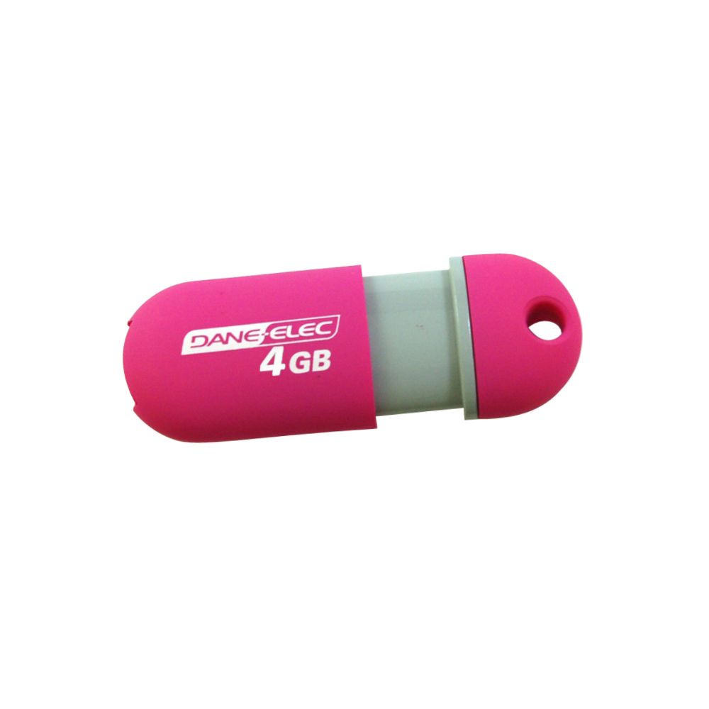 Dane-Elec USB 2.0 4GB Flash Memory Drive - Pink, Grey