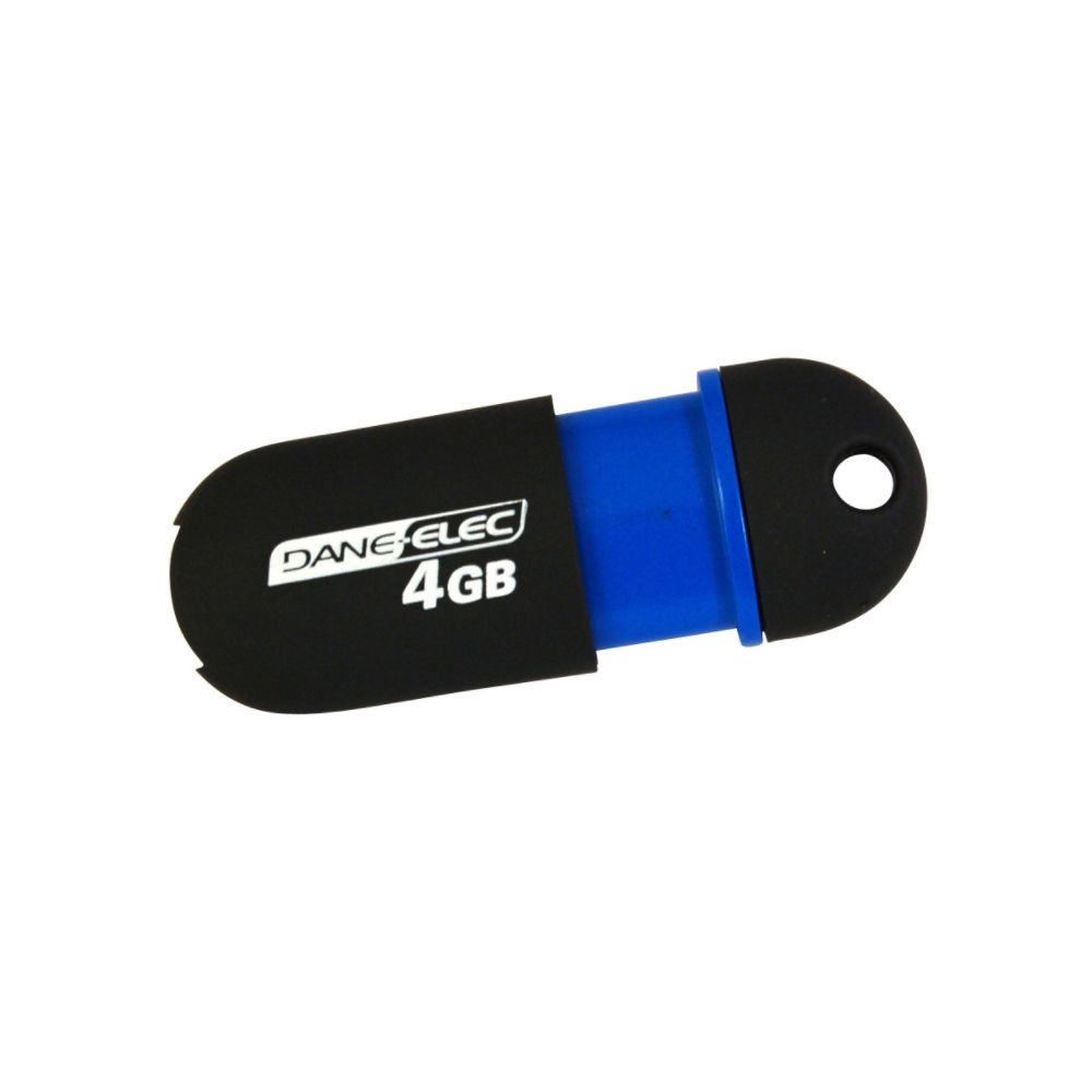 Dane-Elec USB 2.0 4GB Flash Memory Drive - Black, Blue
