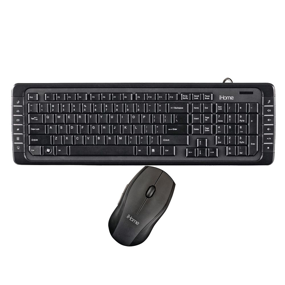 iHOME Multimedia Keyboard/Optical Mouse Combo - Black