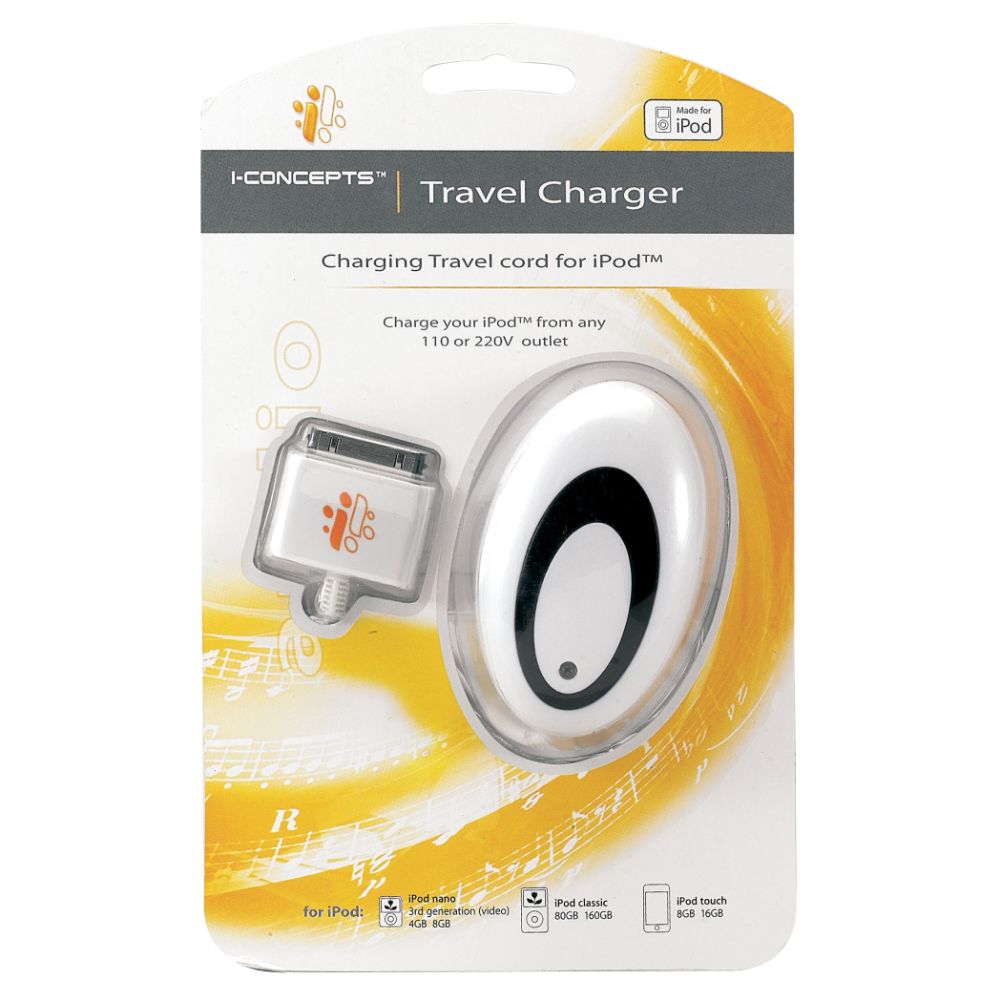 iConcepts Travel Wall Charger for iPod