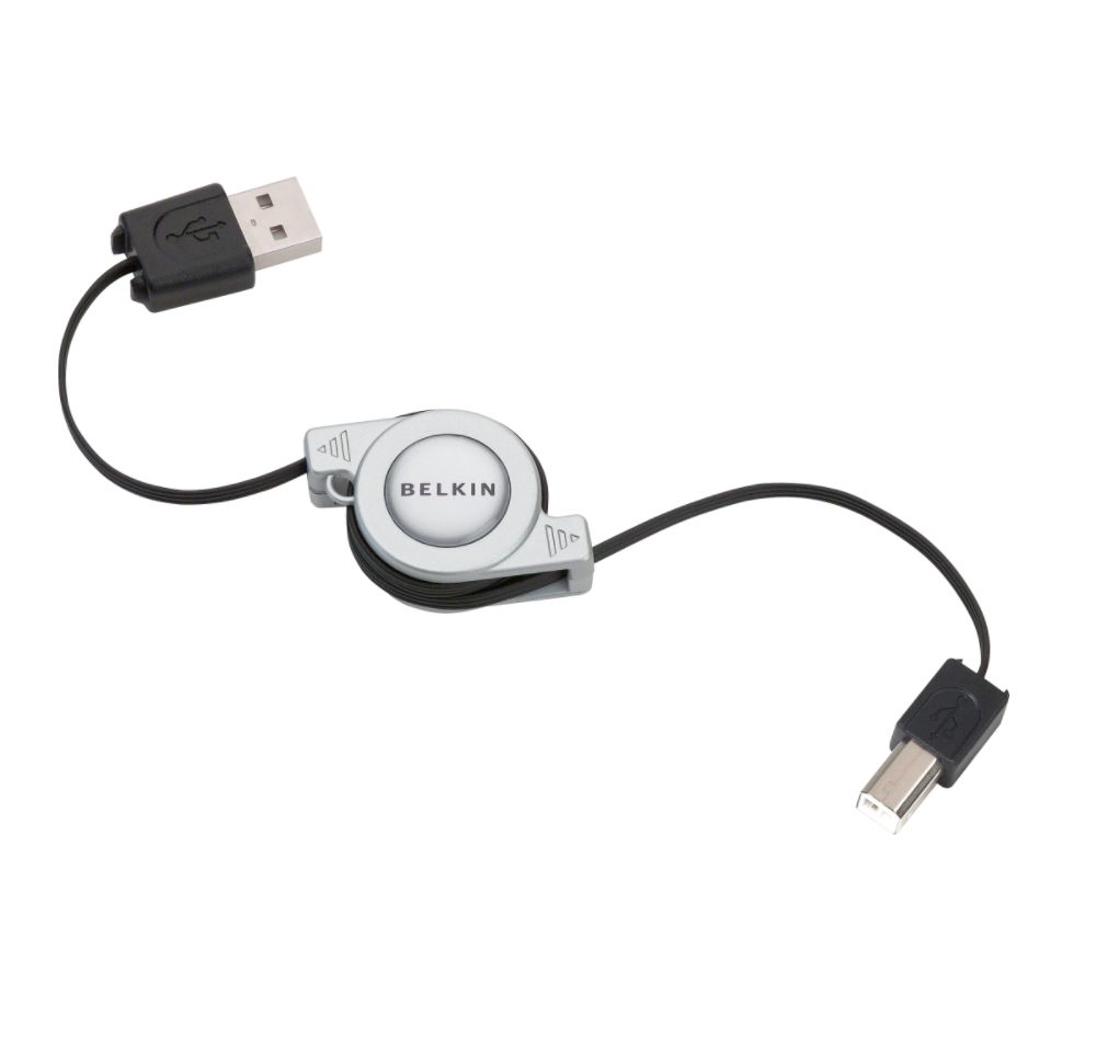 Belkin USB Retractable Device Cable, 3ft.