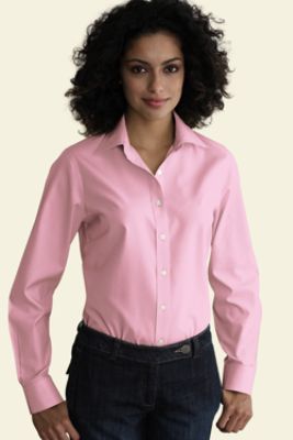 Lands' End Women's Regular Solid No Iron Pinpoint Cotton Shirt