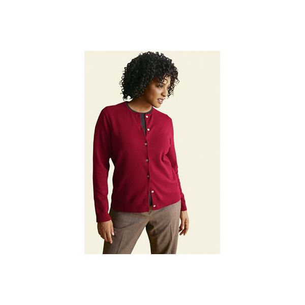 Lands' End Women's Plus Size Fine Gauge Cotton Cardigan Sweater