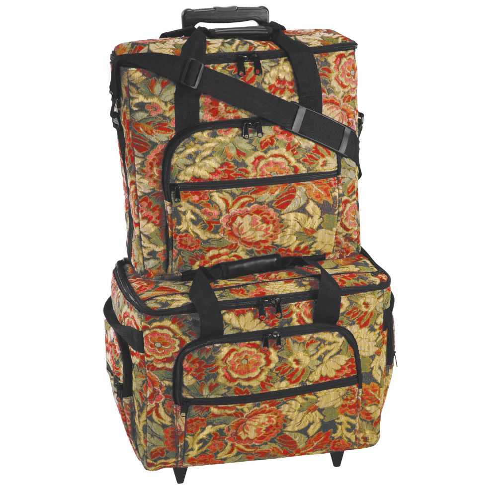 Hemline XL 2 Bag Trolley set in burgundy floral at Kmart.com