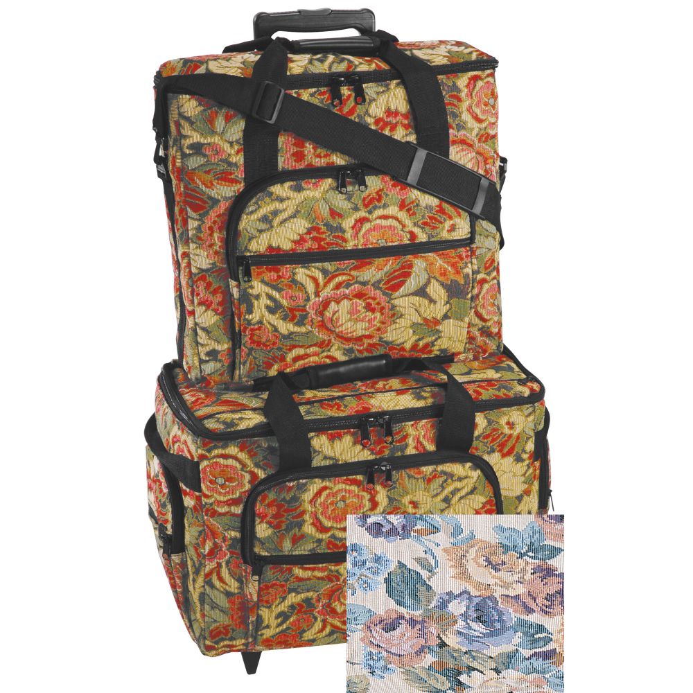 Hemline XL 2 Bag Trolley set in cream floral at Kmart.com