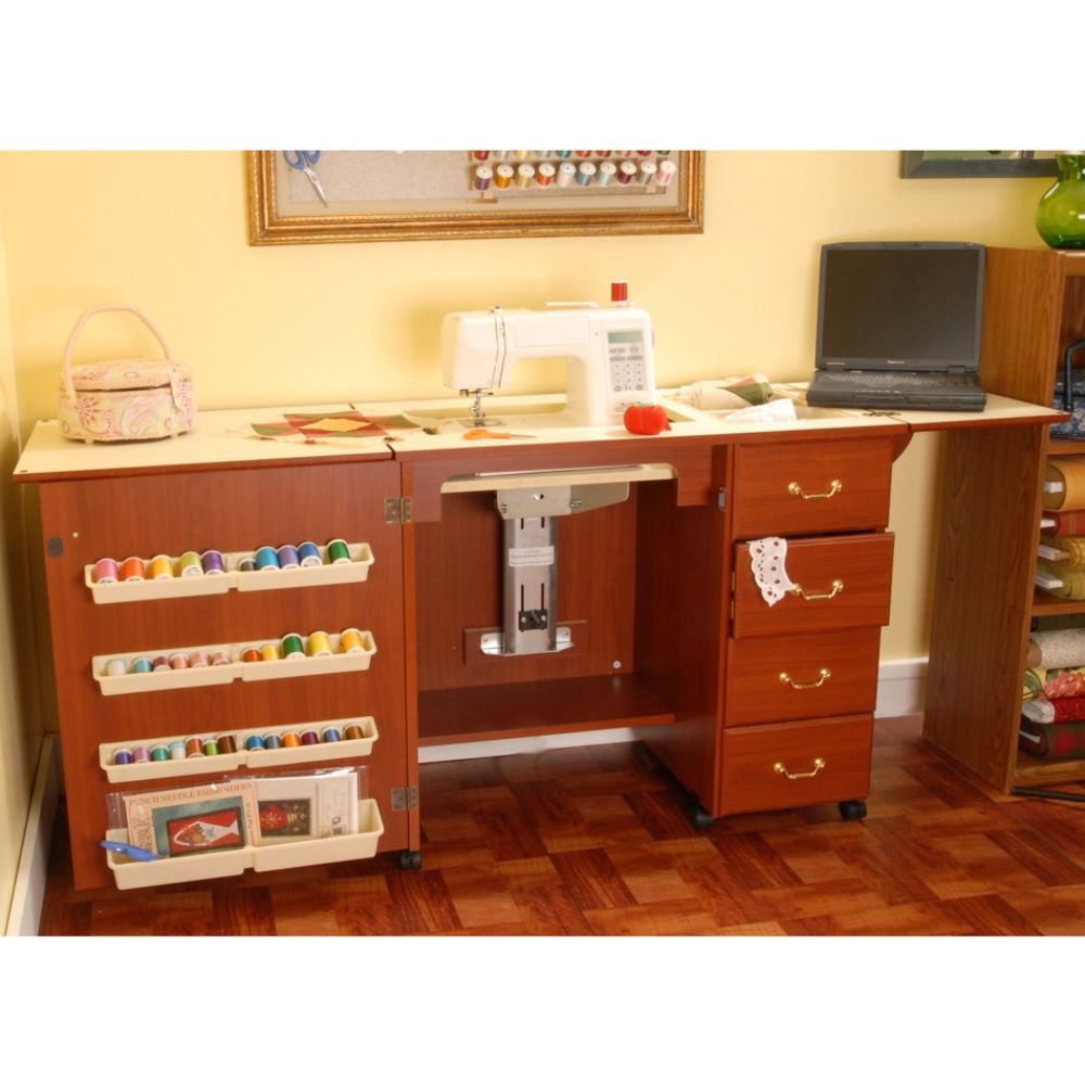 Arrow Air Lift Sewing Cabinet, Cherry