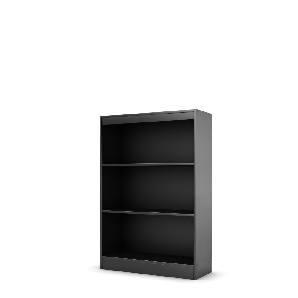 South Shore Three Shelf Bookcase, Essentials Collection, Black