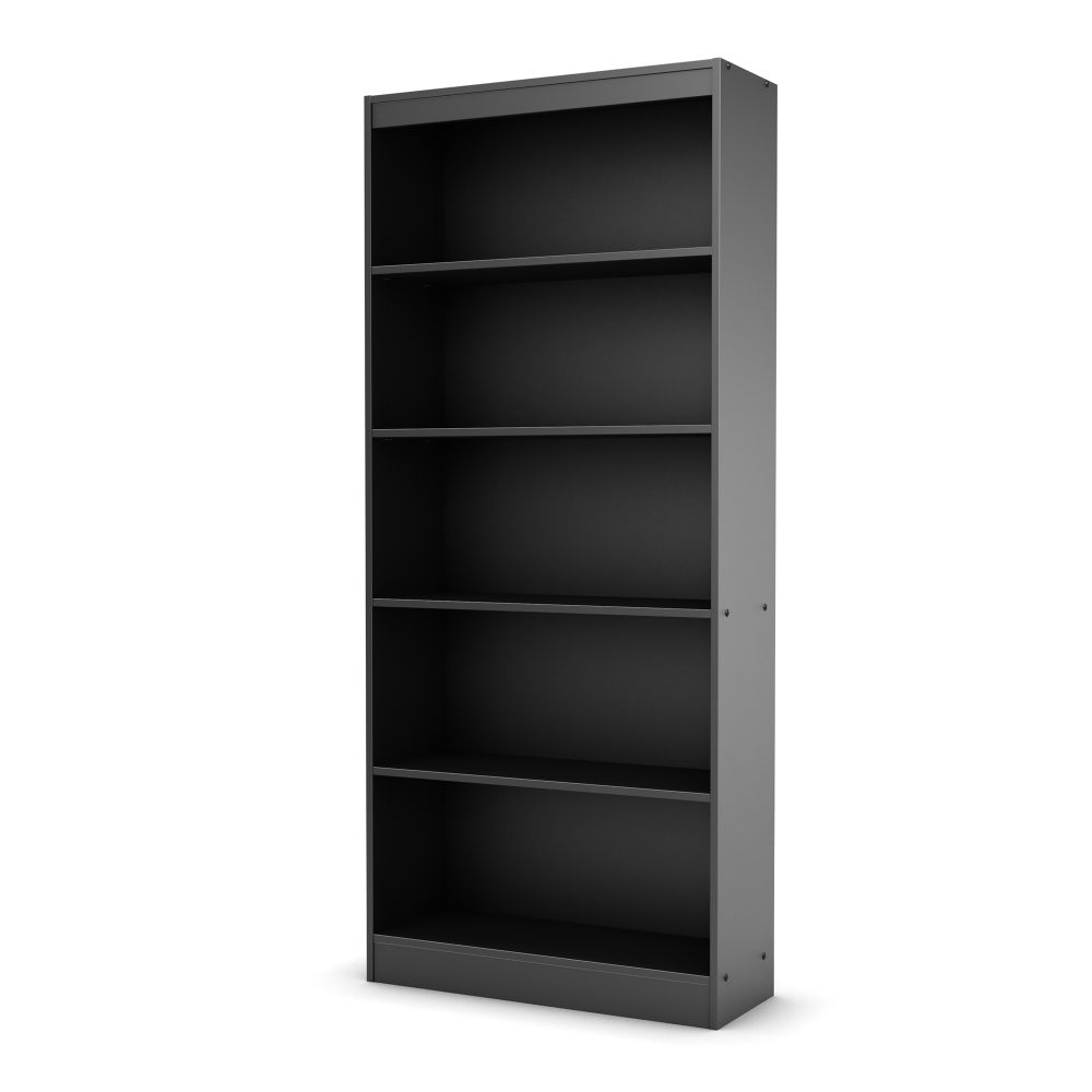 South Shore Five Shelf Bookcase, Essentials Collection, Black