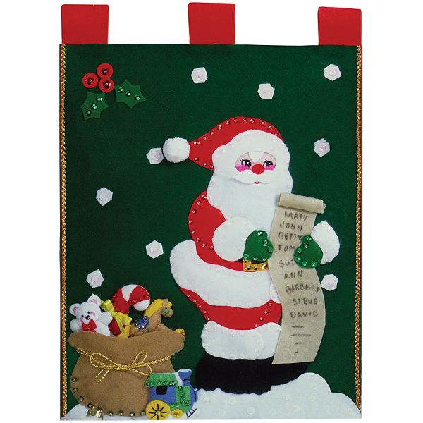 Tobin Santa's List Wall Hanging Felt Applique Kit