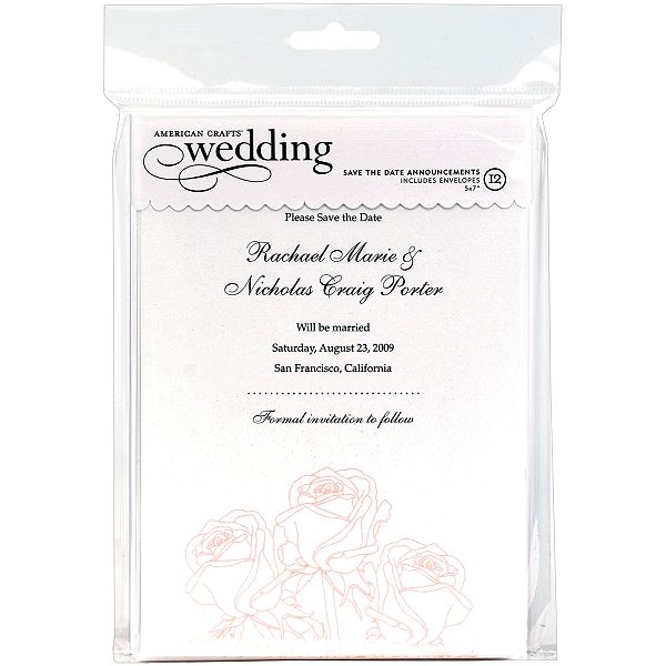 American Crafts Rose Glitter Save The Date Announcements/envelopes R86015