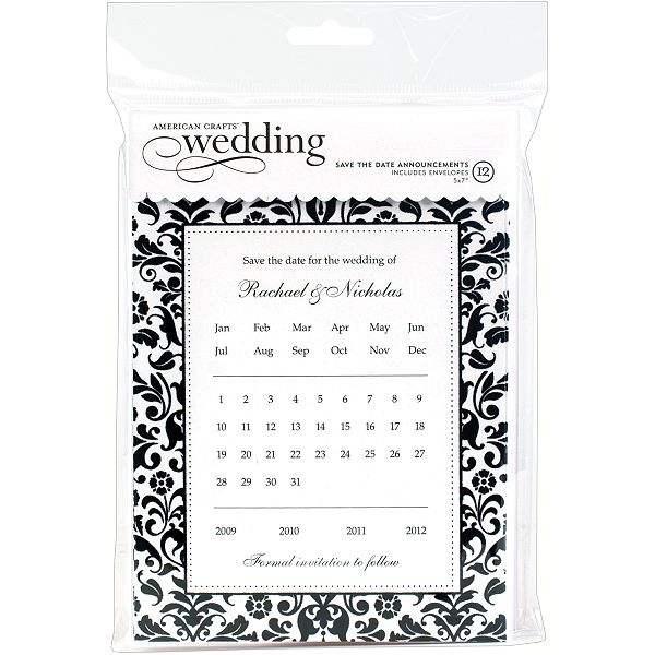American Crafts Damask Flocked Save The Date Announcements/envelopes D86035