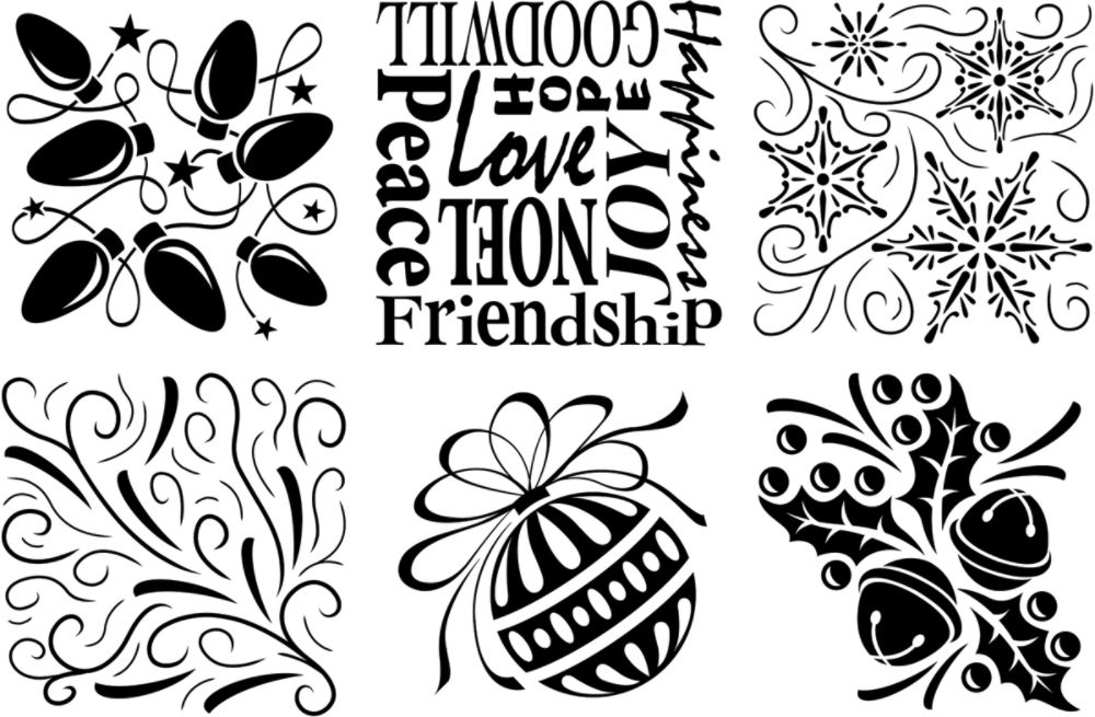 Cedar Canyon Textiles Inc Artist's Paintstiks Rubbing Plates 6/Pkg-Happy Holidays at Kmart.com
