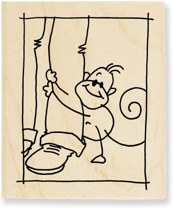 Stampendous Wood Mounted Rubber Stamp V Changito Knee Hugger