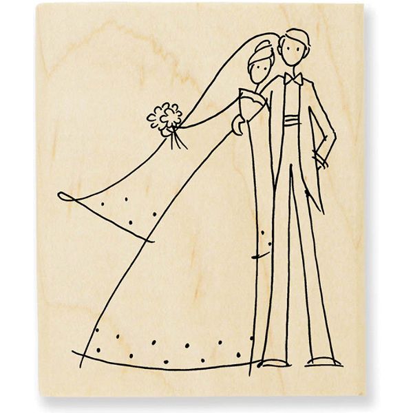 Stampendous Stampendous Wood Mounted Rubber Stamp V-Happy Couple