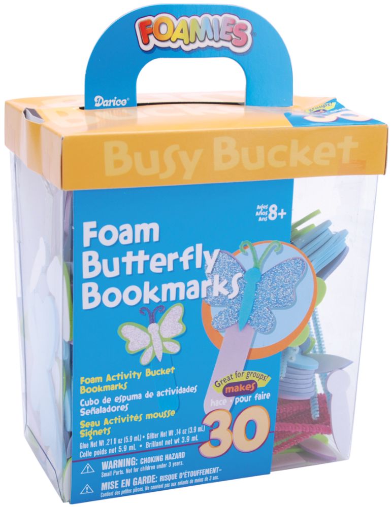DARICE Foamie Bucket Makes 30 Kit Butterfly Bookmarks