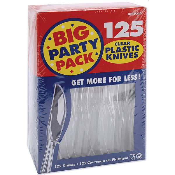 Amscan Big Party Pack Plastic Knives 125/pkg-clear 6600186